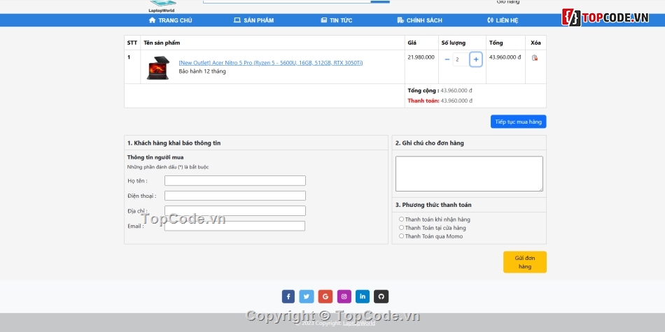 Source code website bán laptop,Đồ án website bán laptop,Source code bán hàng PHP,Code PHP MySQL bán laptop,Source code website bán hàng cho sinh viên